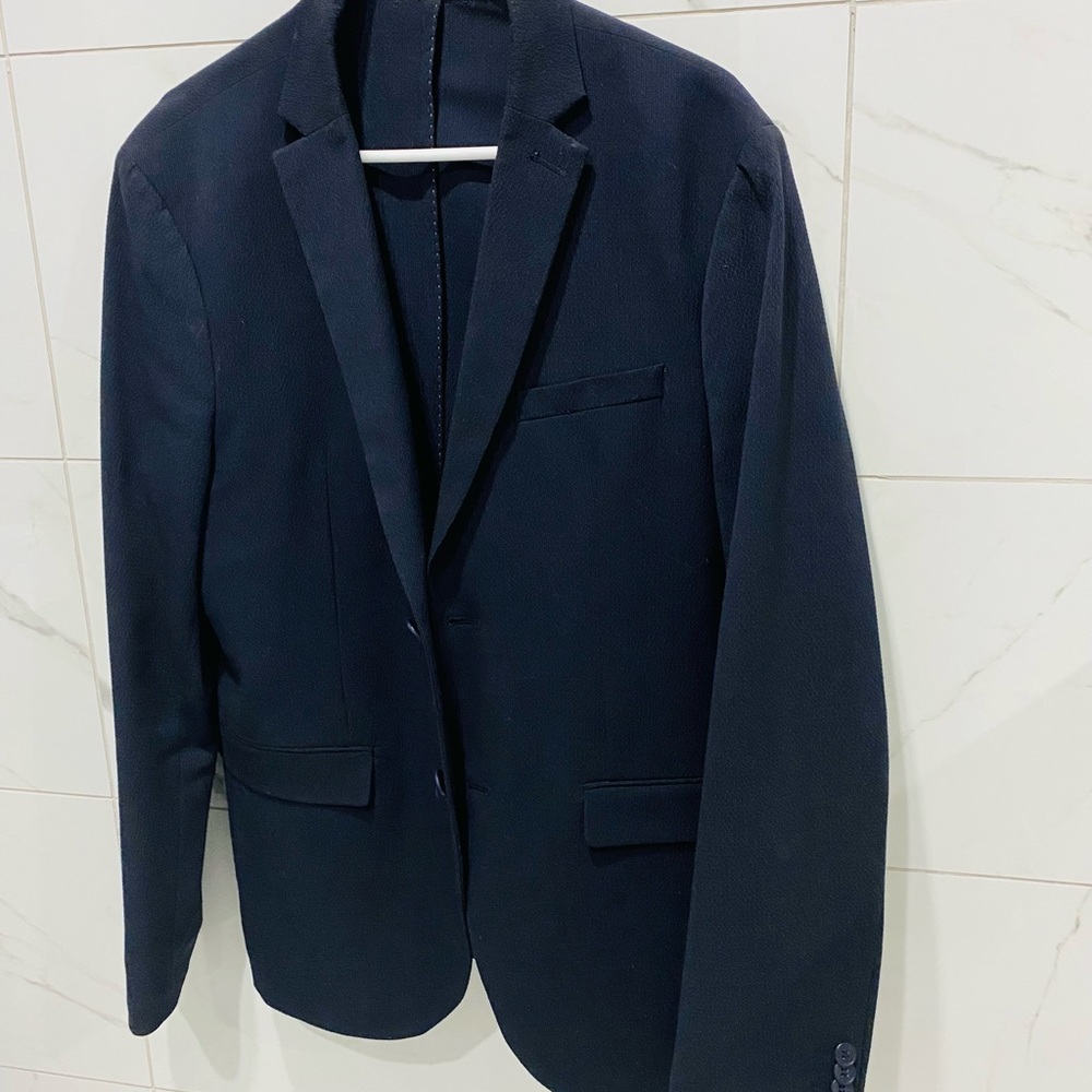 H&M Slim Fit Large Dark Blue Blazer